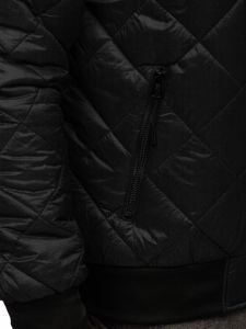 Men's Lightweight Quilted Bomber Jacket Black Bolf MY-01A