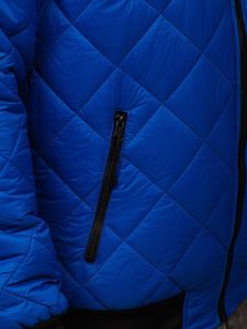 Men's Lightweight Quilted Bomber Jacket Blue Bolf MY-01A