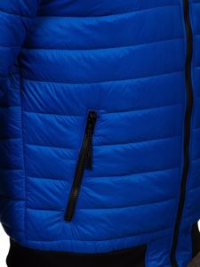 Men's Lightweight Quilted Bomber Jacket Blue Bolf MY-02A