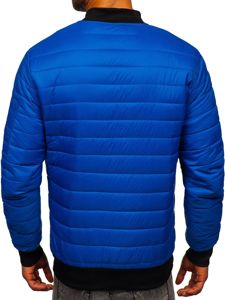 Men's Lightweight Quilted Bomber Jacket Blue Bolf MY-02A