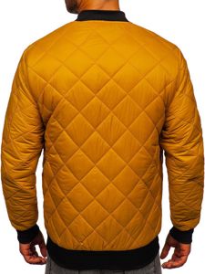 Men's Lightweight Quilted Bomber Jacket Camel Bolf MY-01A