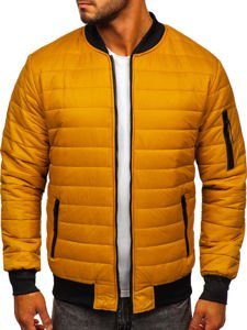 Men's Lightweight Quilted Bomber Jacket Camel Bolf MY-02A