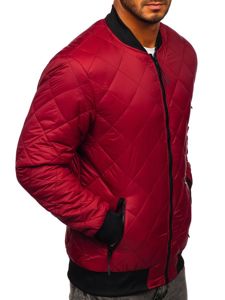 Men's Lightweight Quilted Bomber Jacket Claret Bolf MY-01A