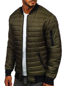 Men's Lightweight Quilted Bomber Jacket Khaki Bolf MY-02A