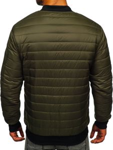 Men's Lightweight Quilted Bomber Jacket Khaki Bolf MY-02A