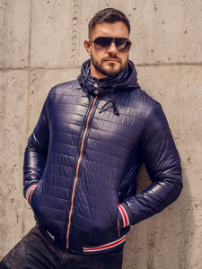 Men's Lightweight Quilted Jacket Navy Blue Bolf 6191A