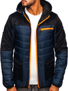 Men's Lightweight Quilted Jacket Navy Blue Bolf M10006