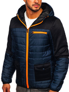 Men's Lightweight Quilted Jacket Navy Blue Bolf M10006