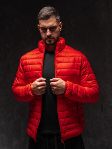 Men's Lightweight Quilted Jacket Red Bolf 13007