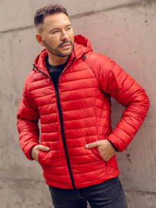 Men's Lightweight Quilted Jacket Red Bolf 13021A