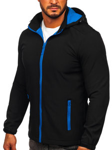 Men's Lightweight Softshell Jacket Black-Blue Bolf HH017