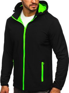 Men's Lightweight Softshell Jacket Black-Green Bolf HH017