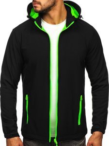 Men's Lightweight Softshell Jacket Black-Green Bolf HH017