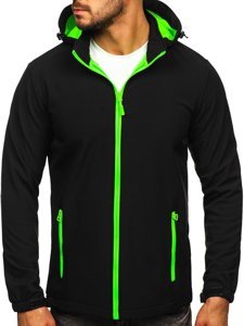 Men's Lightweight Softshell Jacket Black-Green Bolf HH017