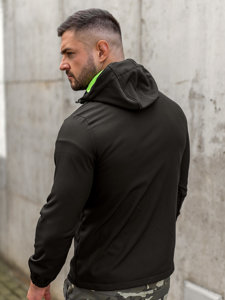 Men's Lightweight Softshell Jacket Black-Green Bolf HH017A