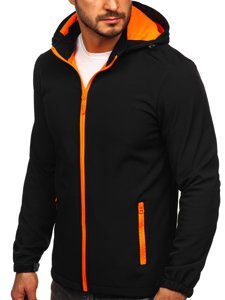 Men's Lightweight Softshell Jacket Black-Orange Bolf HH017