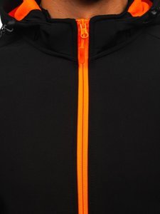 Men's Lightweight Softshell Jacket Black-Orange Bolf HH017