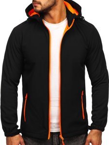 Men's Lightweight Softshell Jacket Black-Orange Bolf HH017