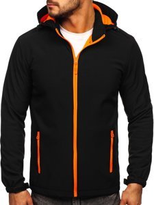 Men's Lightweight Softshell Jacket Black-Orange Bolf HH017