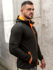 Men's Lightweight Softshell Jacket Black-Orange Bolf HH017A