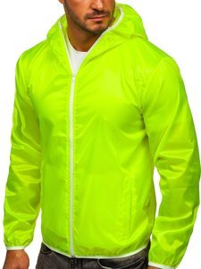 Men's Lightweight Windbreaker Jacket with hood Yellow-Neon Bolf 5060