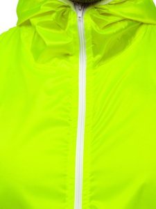 Men's Lightweight Windbreaker Jacket with hood Yellow-Neon Bolf 5060