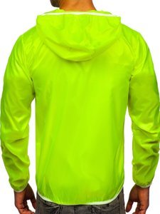 Men's Lightweight Windbreaker Jacket with hood Yellow-Neon Bolf 5060