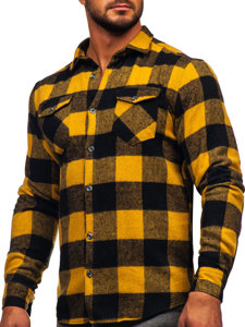 Men's Long Sleeve Flannel Shirt Camel Bolf 20723