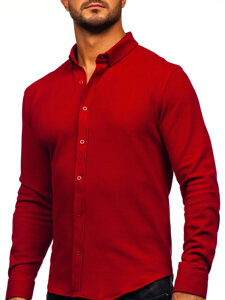 Men’s Long Sleeve Muslin Shirt Claret Bolf 506