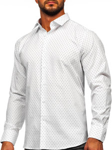 Men's Long Sleeve Patterned Shirt White Bolf T597