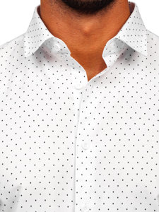 Men's Long Sleeve Patterned Shirt White Bolf T597