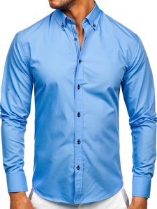 Men's Long Sleeve Shirt Blue Bolf 20720