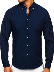 Men's Long Sleeve Shirt Navy Blue Bolf 20716