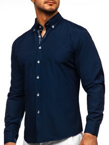 Men's Long Sleeve Shirt Navy Blue Bolf 20720