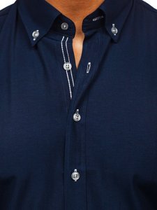 Men's Long Sleeve Shirt Navy Blue Bolf 20720