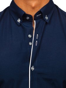 Men's Long Sleeve Shirt Navy Blue Bolf 20721