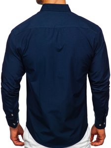 Men's Long Sleeve Shirt Navy Blue Bolf 20721