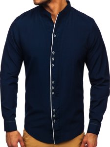 Men's Long Sleeve Shirt Navy Blue Bolf 5720