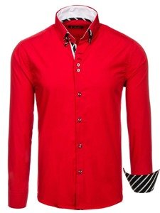 Men's Long Sleeve Shirt Red Bolf 3762