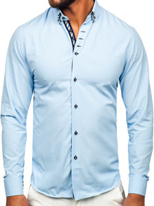 Men's Long Sleeve Shirt Sky Blue Bolf 3762