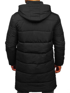 Men’s Longline Quilted Winter Jacket Black Bolf 19M1291