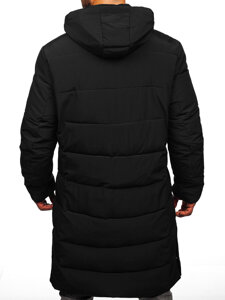 Men’s Longline Quilted Winter Jacket Black Bolf 31M5009