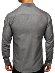 Men's Patterned Long Sleeve Shirt Graphite Bolf 8843