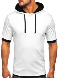 Men's Plain Hooded T-shirt White Bolf 08