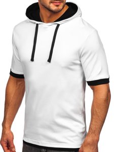 Men's Plain Hooded T-shirt White Bolf 08