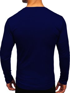 Men's Plain Long Sleeve Top Navy Blue Bolf 172008