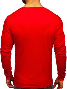 Men's Plain Long Sleeve Top Red Bolf 145359