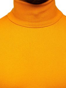 Men's Plain Polo Neck Sweater Yellow Bolf YY02