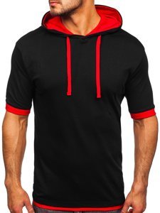 Men's Plain T-shirt Black-Red Bolf 08