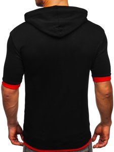 Men's Plain T-shirt Black-Red Bolf 08